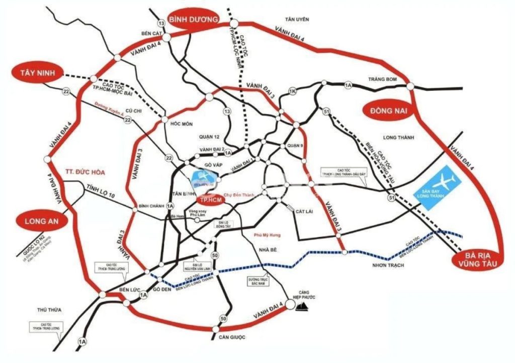 Bản đồ quy hoạch Vành Đai 4 bất động sản Bình Dương 2026