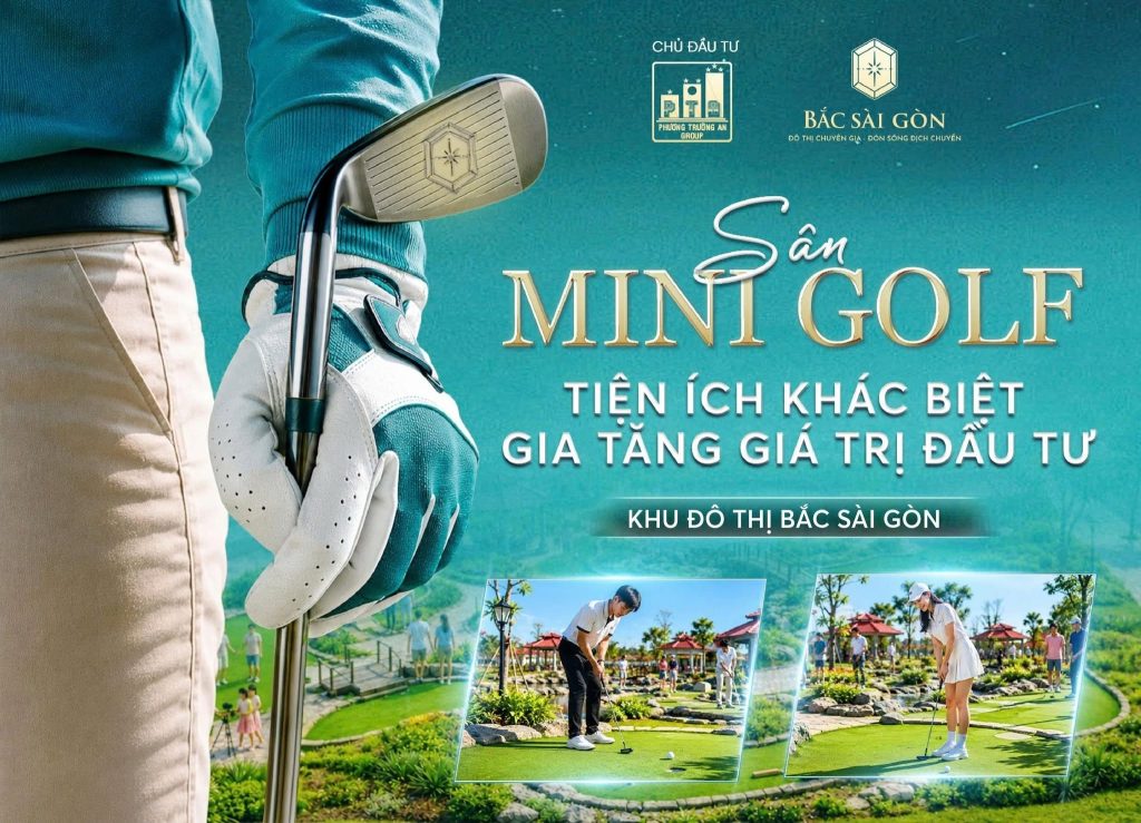 Cư dân dễ dàng trải nghiệm tiện ích nội khu nổi bật là sân golf mini khu đô thị Bắc Sài Gòn