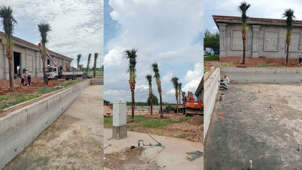 Đội ngũ nhân công đang tích cực hoàn thiện dần các tiện ích nội khu tại khu đô thị Bắc Sài Gòn