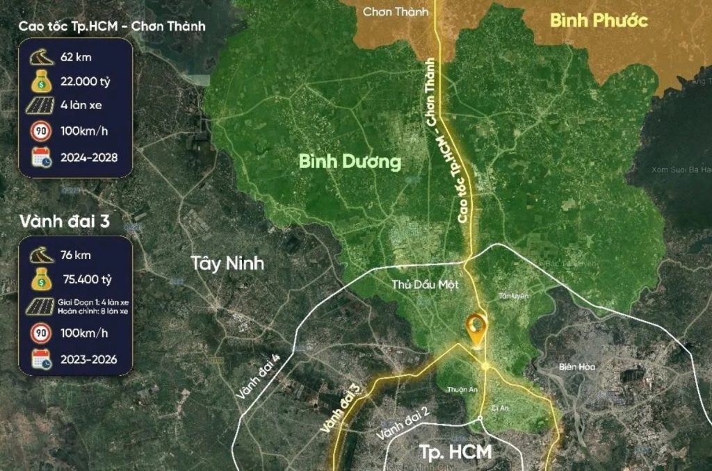 Dự án cao tốc huyết mạch kết nối TP.HCM - Thủ Dầu Một - Chơn Thành