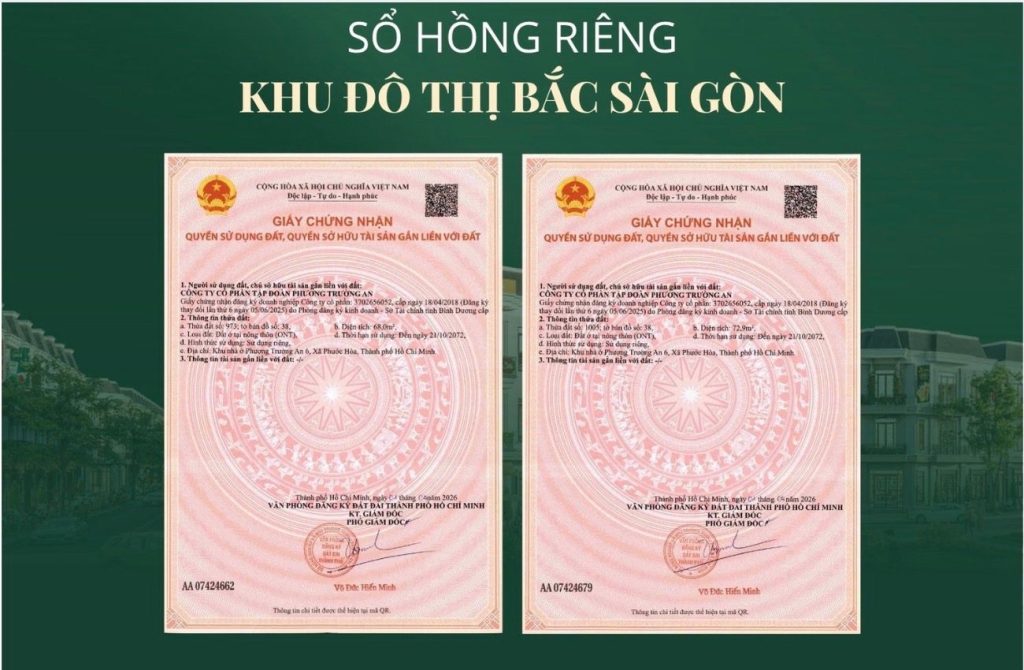 Dự án khu đô thị Bắc Sài Gòn cấp sổ hồng riêng cho từng nền