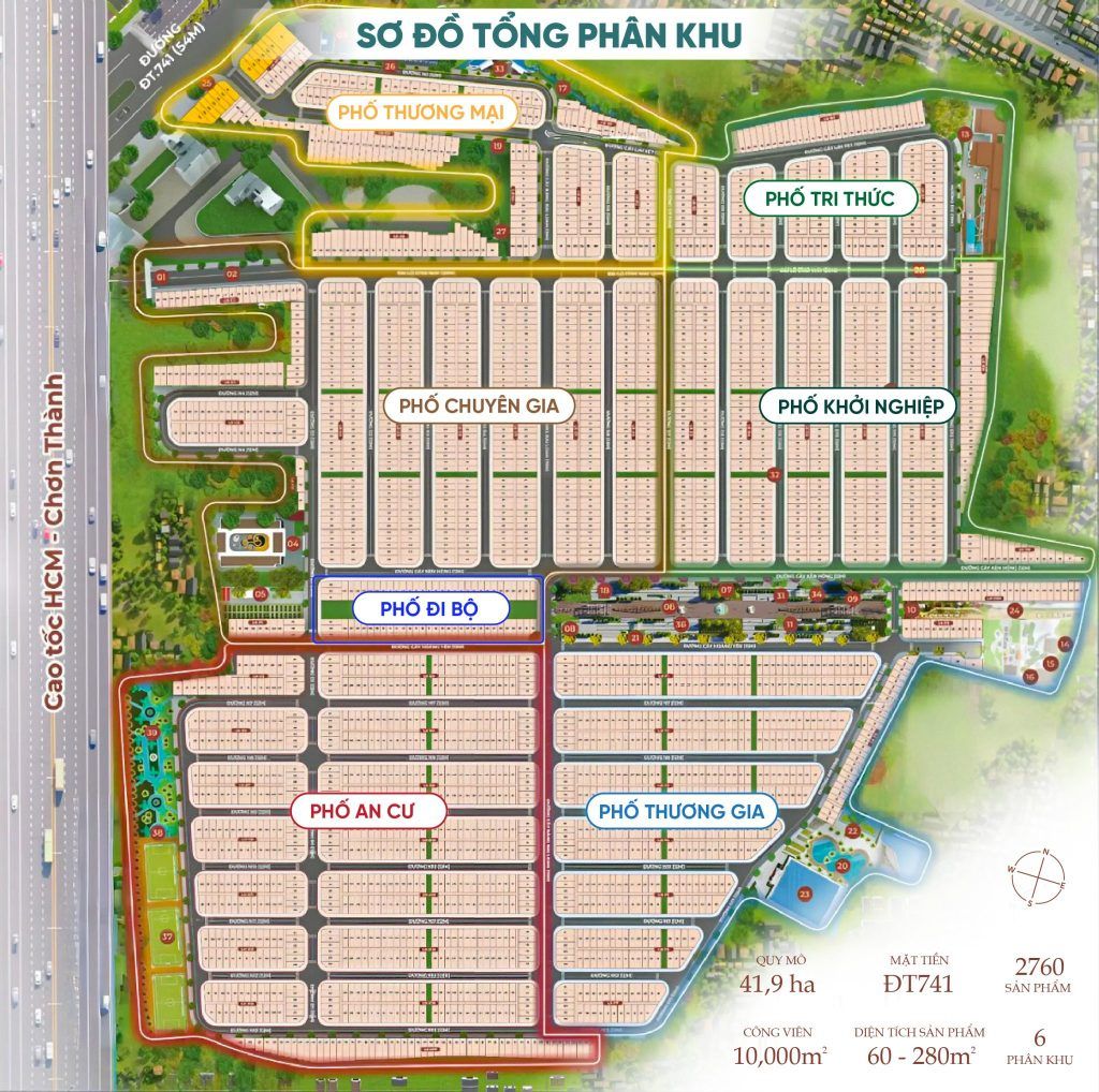 Sơ đồ phân khu tại khu đô thị Bắc Sài Gòn năm 2026